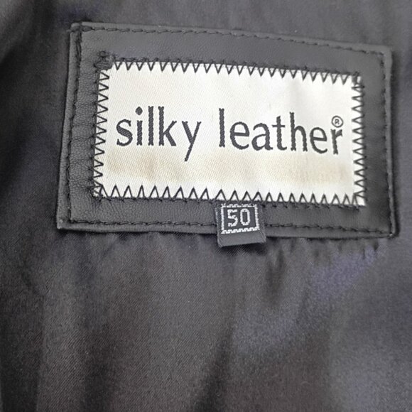 Silky Leather Men's Genuine Black Leather Bomber Jacket | EU 50 - Picture 13 of 14